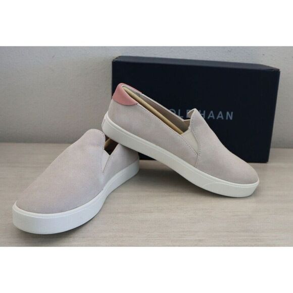 Cole Haan W23843 Women's Sz 6.5B Birch Suede Grandpro Contender 2 Oslon Slip-Ons - Picture 1 of 13